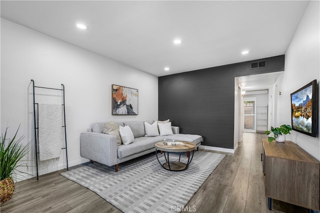 939 W Pine St Unit 44/D, Upland, CA 91786 - living room with wood finished floors and recessed lighting