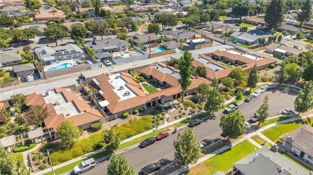 939 W Pine St Unit 44/D, Upland, CA 91786 - aerial view of residential area featuring a pool area