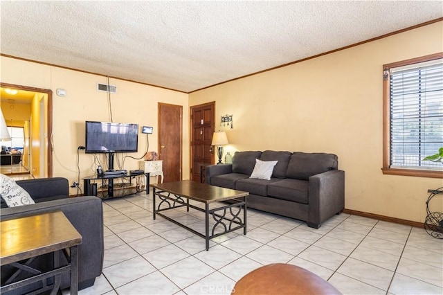 16533 Nordhoff St, North Hills, CA 91343 - living room featuring ornamental molding and a textured ceiling