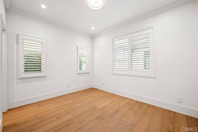 6204 Oak Ave, Temple City, CA 91780 - unfurnished room featuring light wood-style floors, ornamental molding, and recessed lighting