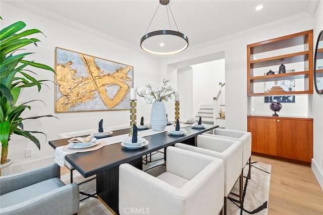 6204 Oak Ave, Temple City, CA 91780 - home office featuring light wood-style flooring, ornamental molding, and recessed lighting