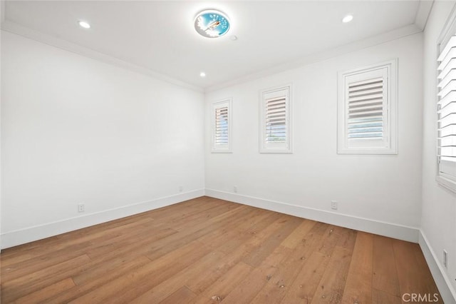 6204 Oak Ave, Temple City, CA 91780 - empty room with light wood-type flooring, recessed lighting, and ornamental molding