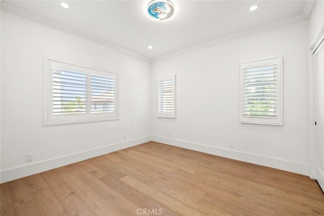 6204 Oak Ave, Temple City, CA 91780 - unfurnished room with plenty of natural light, light wood-style flooring, ornamental molding, and recessed lighting