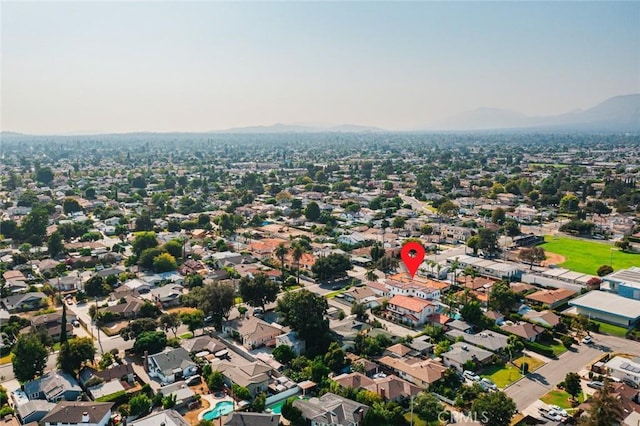 6204 Oak Ave, Temple City, CA 91780 - aerial view of property and surrounding area with mountains and nearby suburban area