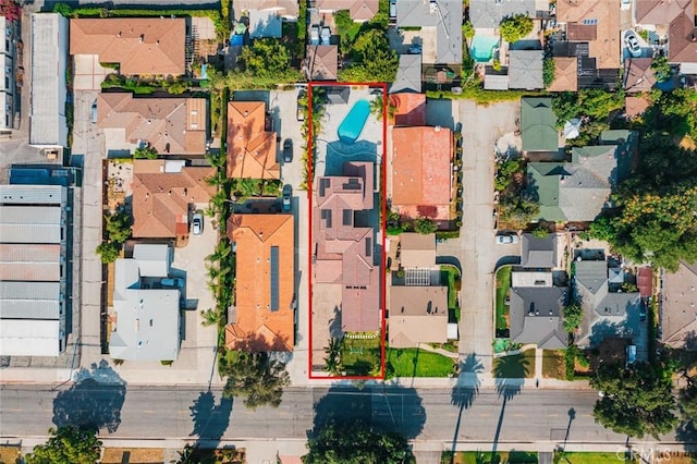 6204 Oak Ave, Temple City, CA 91780 - aerial perspective of suburban area with property parcel outlined