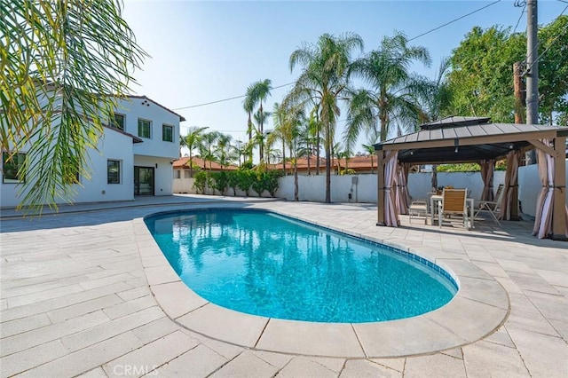 6204 Oak Ave, Temple City, CA 91780 - view of pool with a patio, a fenced backyard, and a gazebo