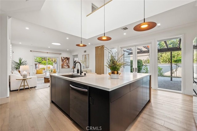 6204 Oak Ave, Temple City, CA 91780 - kitchen featuring modern cabinets, healthy amount of natural light, black dishwasher, and recessed lighting