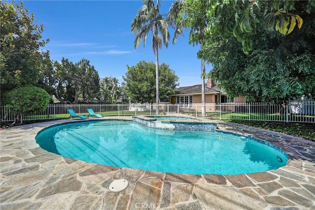 1310 Santa Margarita Dr, Arcadia, CA 91006 - view of pool with a pool with connected hot tub and a patio