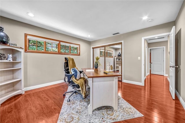 1310 Santa Margarita Dr, Arcadia, CA 91006 - home office with wood finished floors and recessed lighting
