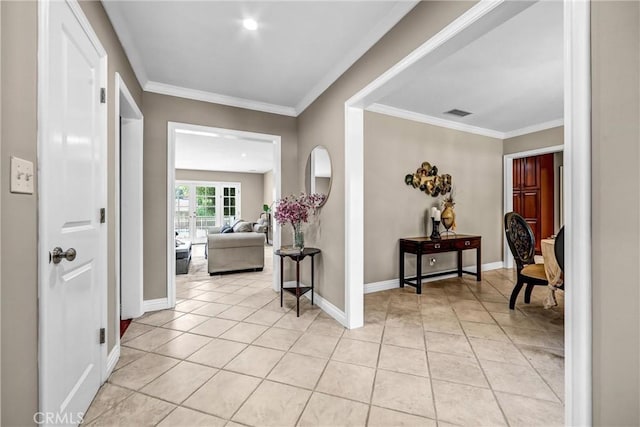 1310 Santa Margarita Dr, Arcadia, CA 91006 - foyer with crown molding and light tile patterned floors