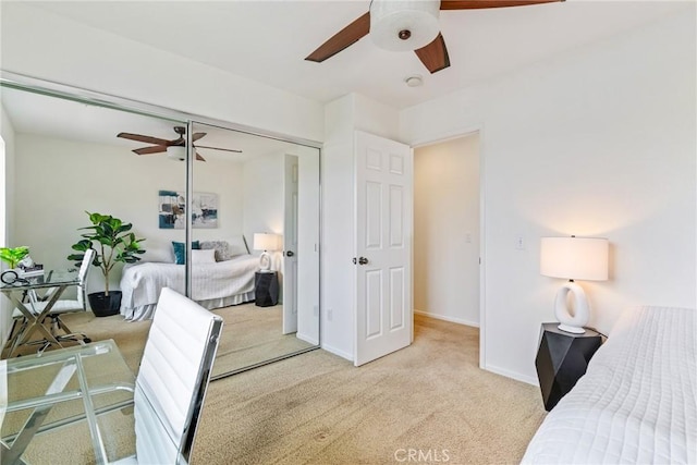 391 Franciscan Way, Oceanside, CA 92057 - bedroom with carpet, ceiling fan, and a closet