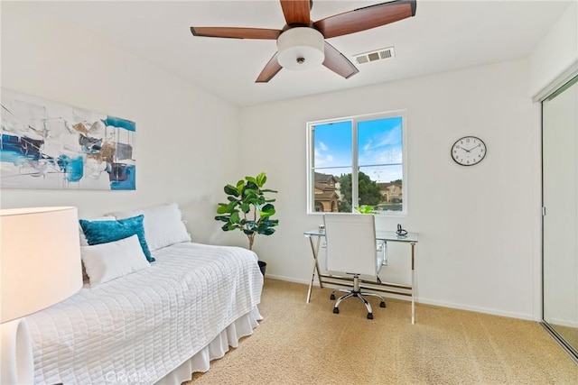 391 Franciscan Way, Oceanside, CA 92057 - carpeted bedroom with baseboards and ceiling fan