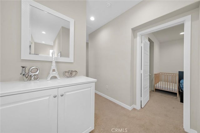 20950 Cornerstone Dr, Walnut, CA 91789 - corridor featuring light carpet and recessed lighting