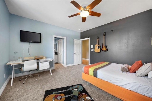 8905 Saint Cloud Ln, Bakersfield, CA 93311 - bedroom with carpet, a desk, and ceiling fan