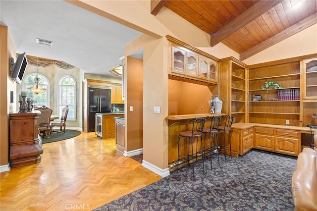8905 Saint Cloud Ln, Bakersfield, CA 93311 - home office featuring baseboards and a bar