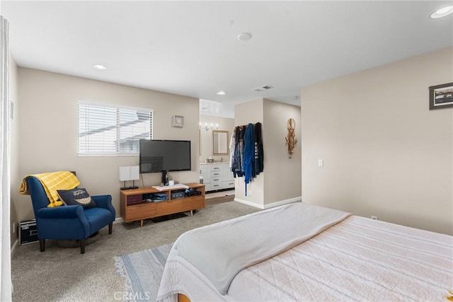 1330 W Apricot Ave, Lompoc, CA 93436 - bedroom featuring carpet floors, recessed lighting, and ensuite bath