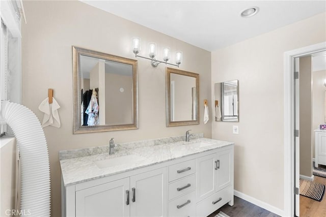 1330 W Apricot Ave, Lompoc, CA 93436 - full bath featuring double vanity and wood finished floors
