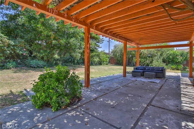 15339 Regalado St, Hacienda Heights, CA 91745 - fenced backyard featuring an outdoor living space, a patio area, and a pergola
