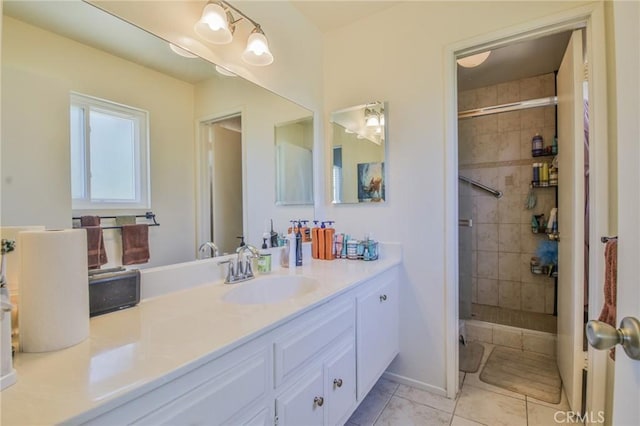 15339 Regalado St, Hacienda Heights, CA 91745 - full bath with vanity, a shower stall, and tile patterned flooring