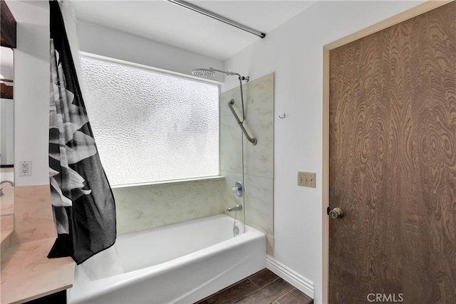 26453 Buccaneer Ln, Helendale, CA 92342 - bathroom featuring wood finished floors and vanity