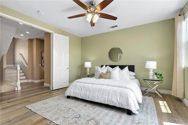 7 Sachem Way, Ladera Ranch, CA 92694 - bedroom with wood finished floors, ceiling fan, and recessed lighting