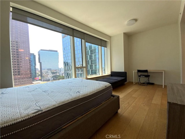 889 Francisco St Unit 1105, Los Angeles, CA 90017 - bedroom featuring wood finished floors and a view of city