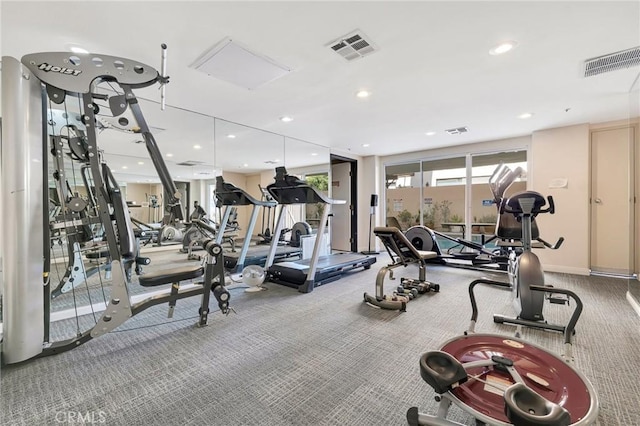 5224 Zelzah Ave Unit 208, Encino, CA 91316 - gym with carpet floors and recessed lighting