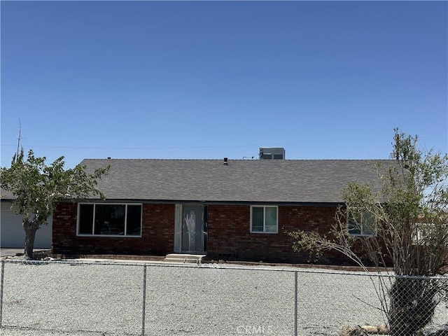 20972 Quilente Rd, Apple Valley, CA 92307 - single story home featuring brick siding, roof with shingles, and a garage
