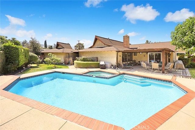 2912 Fragancia Ave, Hacienda Heights, CA 91745 - view of pool featuring a patio area and a pool with connected hot tub