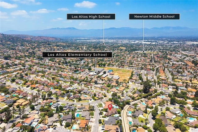 2912 Fragancia Ave, Hacienda Heights, CA 91745 - aerial overview of property's location with a mountain backdrop