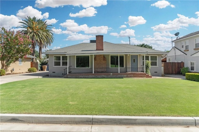 33 Miner St, Bakersfield, CA 93305 - view of front of house with a porch and a chimney
