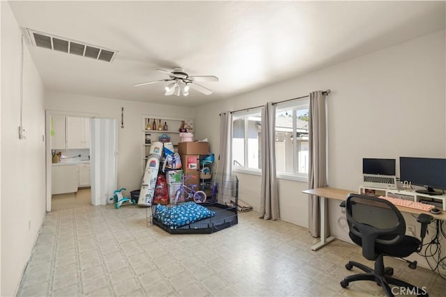 33 Miner St, Bakersfield, CA 93305 - office space featuring ceiling fan and light flooring
