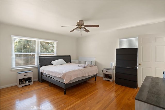 33 Miner St, Bakersfield, CA 93305 - bedroom with light wood-type flooring and a ceiling fan