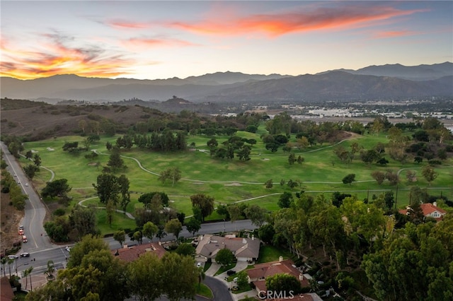 1610 Via Estrella, Pomona, CA 91768 - aerial view at dusk of a mountain view and view of golf course