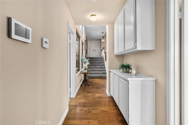 1610 Via Estrella, Pomona, CA 91768 - hallway featuring wood finished floors and stairway