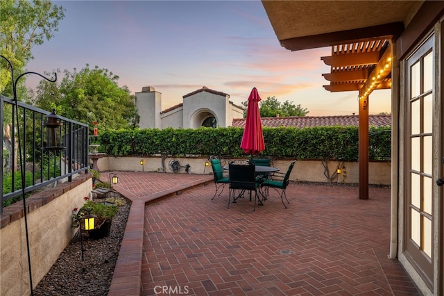 1610 Via Estrella, Pomona, CA 91768 - patio terrace at dusk with a patio area and outdoor dining space