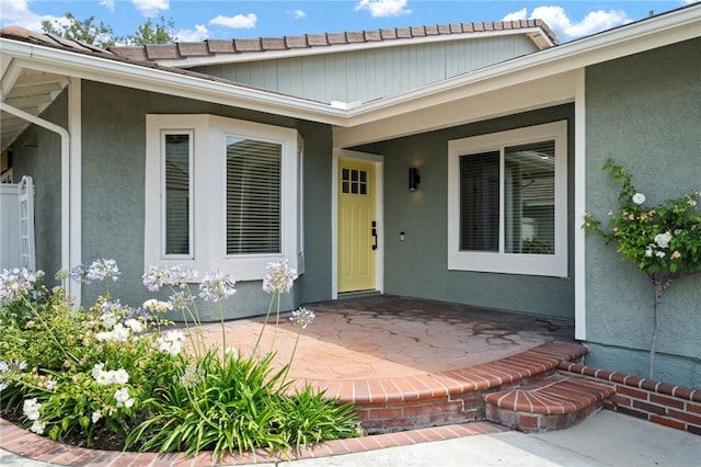 3705 Cypress Ln, Yorba Linda, CA 92886 - view of exterior entry featuring a patio area and stucco siding