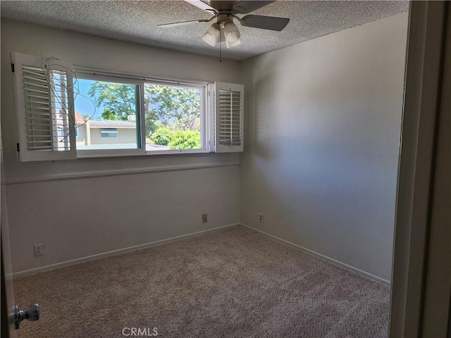 17077 Los Modelos St, Fountain Valley, CA 92708 - spare room featuring a textured ceiling, a ceiling fan, and carpet flooring