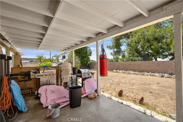 1062 Golden Rain St, Upland, CA 91786 - fenced backyard featuring a patio area and a grill