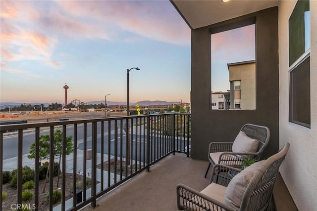 27554 Sparrow Ct, Valencia, CA 91381 - view of balcony at dusk
