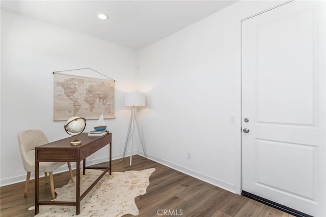 27554 Sparrow Ct, Valencia, CA 91381 - office area with wood finished floors and recessed lighting