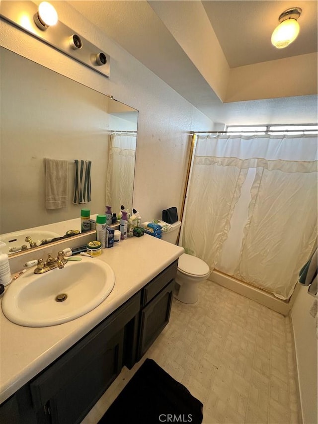 7512 Xavier Ave, California City, CA 93505 - full bath with vanity, tile patterned floors, and a shower with curtain