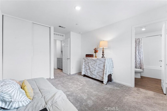 14053 Spurlock Ln Unit 3, Gardena, CA 90247 - carpeted bedroom with recessed lighting, connected bathroom, and a closet