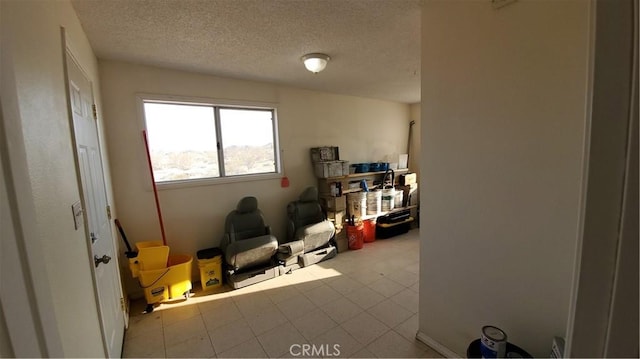 1729 N Deer Trl, Landers, CA 92285 - living area featuring a textured ceiling