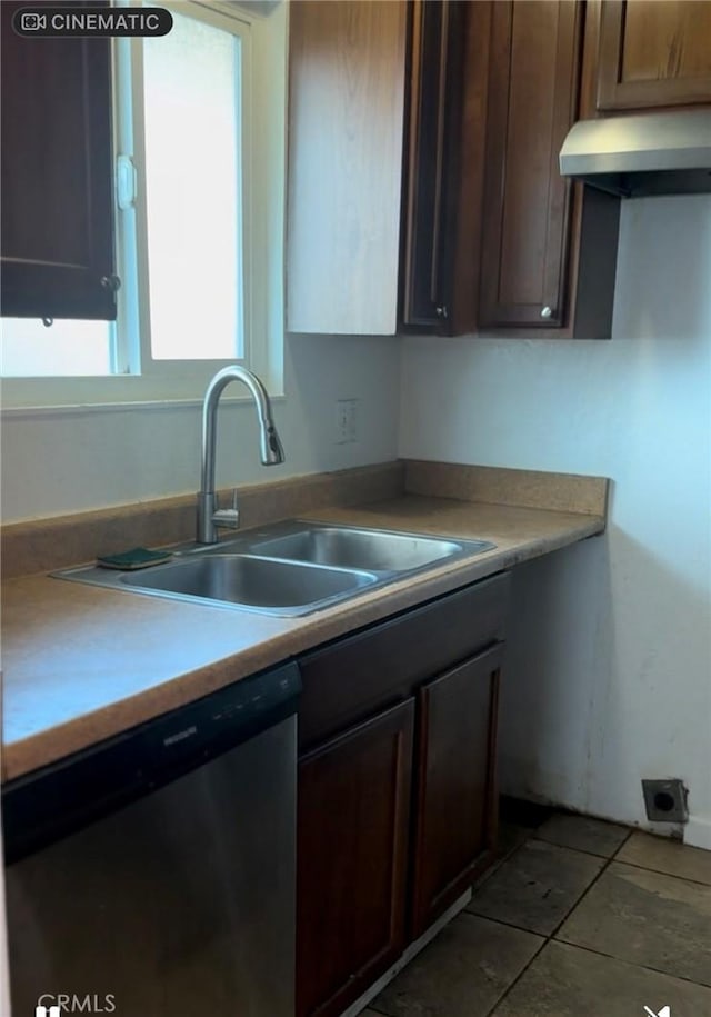 444 Corcoran Ave Unit 4, Vallejo, CA 93536 - kitchen featuring dishwasher, under cabinet range hood, dark brown cabinetry, and light countertops