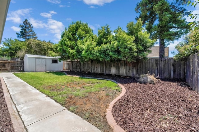 1534 Princeton Ave, Madera, CA 93637 - fenced backyard featuring a storage unit