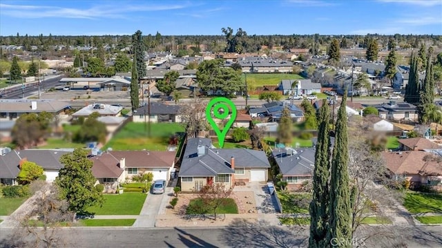 404 W Robinson Ave, Fresno, CA 93705 - aerial view of property and surrounding area with nearby suburban area