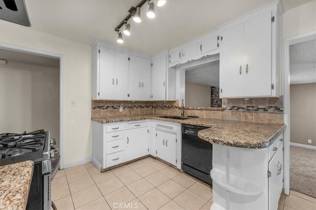 404 W Robinson Ave, Fresno, CA 93705 - kitchen featuring gas stove, white cabinets, and backsplash