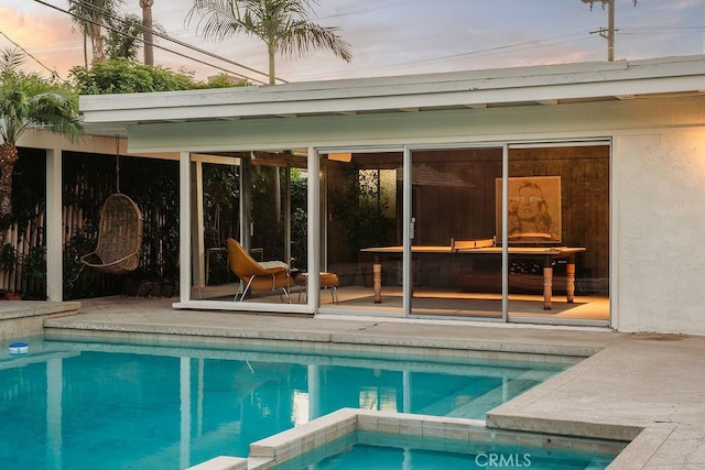 2443 Windward Ln, Newport Beach, CA 92660 - view of pool with a pool with connected hot tub and a patio area