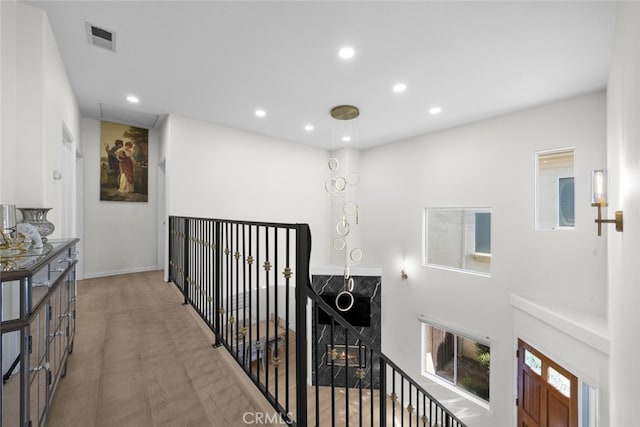 18340 Keswick St Unit 5, Reseda, CA 91335 - hall with recessed lighting and an upstairs landing